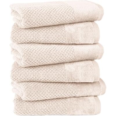 Pure Handtuch 50x100cm 6er-Pack aus 100% Baumwolle Creme Waschbar bis 60°C, trocknergeeignet weich & saugstark Pure Handtuch 50x100cm 6er-Pack aus 100% Baumwolle Creme Waschbar bis 60°C, trocknergeeignet weich & saugstark