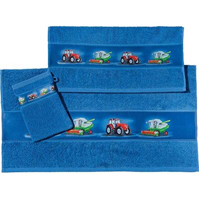 Erwin Müller Kinder Handtuch-Set, Frottier-Set 3-TLG. Traktor blau Größe 70x110 cm + 50x70 cm + 15x21 cm 1 Handtuch, 1 Badetuch, 1 Waschhandschuh kuschelig weich, saugstark Erwin Müller Kinder Handtuch-Set, Frottier-Set 3-TLG. Traktor blau Größe 70x110 cm + 50x70 cm + 15x21 cm 1 Handtuch, 1 Badetuch, 1 Waschhandschuh kuschelig weich, saugstark