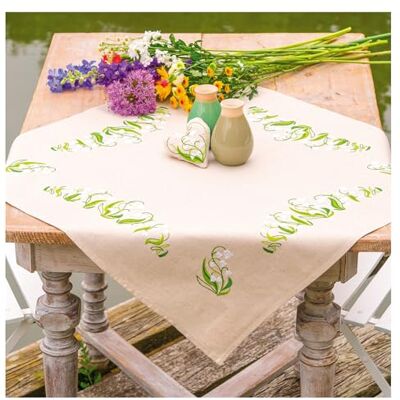 Vervaco Stickpackung Tischdecke Set Erwachsene Vorgedruckt MAIGLÖCKCHEN Stickdecken Vorgezeichnet Decke Sticken Stickpackung Plattstich 72 x 72 cm Stoff zum Sticken Kreatives Geschenk Vervaco Stickpackung Tischdecke Set Erwachsene Vorgedruckt MAIGLÖCKCHEN Stickdecken Vorgezeichnet Decke Sticken Stickpackung Plattstich 72 x 72 cm Stoff zum Sticken Kreatives Geschenk