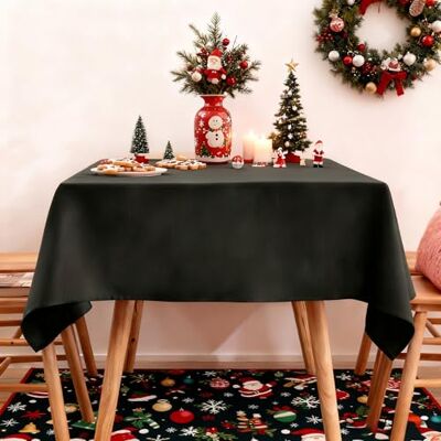 Falcon Tischdecke in Schwarz 140 x 180 cm, schmutzabweisend, mit Leinenlook Rechteckig, wasserabweisend,bügelfrei, waschbar, Restaurant, Küche, Party, Dekorativ, Weihnachten, Neujahr, Café, Garten Falcon Tischdecke in Schwarz 140 x 180 cm, schmutzabweisend, mit Leinenlook Rechteckig, wasserabweisend,bügelfrei, waschbar, Restaurant, Küche, Party, Dekorativ, Weihnachten, Neujahr, Café, Garten