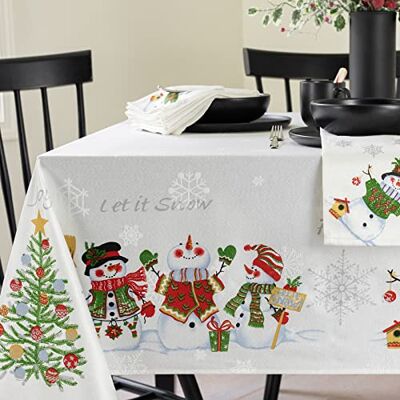 Benson Mills Believe Schneemann Engineered Bedruckte Tischdecke für Winter und Weihnachten (152,4 x 213,4 cm, rechteckig, Believe Schneemann) Benson Mills Believe Schneemann Engineered Bedruckte Tischdecke für Winter und Weihnachten (152,4 x 213,4 cm, rechteckig, Believe Schneemann)