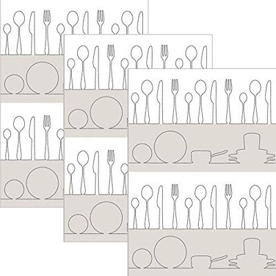 KRACHT Geschirrtuch im 3er-Pack Halbleinen Besteck Größe 50x70 cm KRACHT Geschirrtuch im 3er-Pack Halbleinen Besteck Größe 50x70 cm