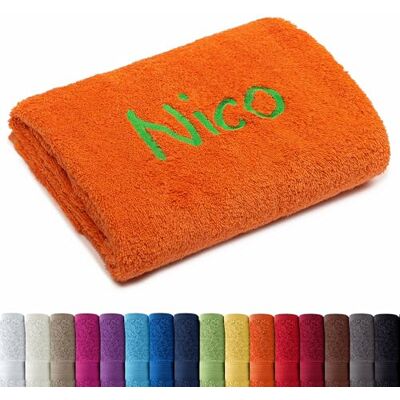 AR Line Besticken Sie Handtuch mit Namen oder mit Wunschtext Bestickt, Duschtuch (70x140cm) in Terra AR Line Besticken Sie Handtuch mit Namen oder mit Wunschtext Bestickt, Duschtuch (70x140cm) in Terra