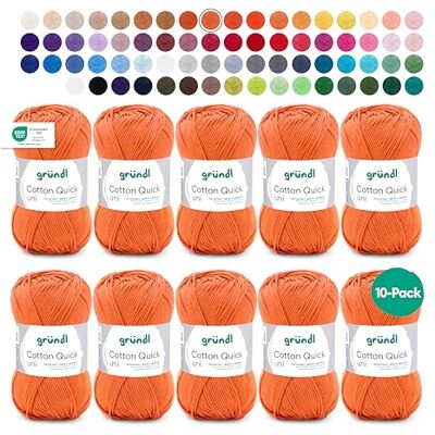 Gründl Wolle Cotton Quick uni Häkelgarn 10 Knäuel 50 g, bronze Gründl Wolle Cotton Quick uni Häkelgarn 10 Knäuel 50 g, bronze