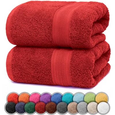 NatureMark 2er Pack DUSCHTÜCHER Premium Qualität 70x140cm DUSCHTUCH Dusch-Handtuch Doppelpack Farbe: Rot NatureMark 2er Pack DUSCHTÜCHER Premium Qualität 70x140cm DUSCHTUCH Dusch-Handtuch Doppelpack Farbe: Rot