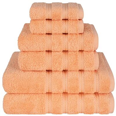 American Soft Linen Luxuriöses 6-teiliges Handtuchset, 2 Badetücher, 2 Handtücher, 2 Waschlappen, 100% türkische Baumwolle Handtücher für Badezimmer, Malibu Handtuchsets American Soft Linen Luxuriöses 6-teiliges Handtuchset, 2 Badetücher, 2 Handtücher, 2 Waschlappen, 100% türkische Baumwolle Handtücher für Badezimmer, Malibu Handtuchsets