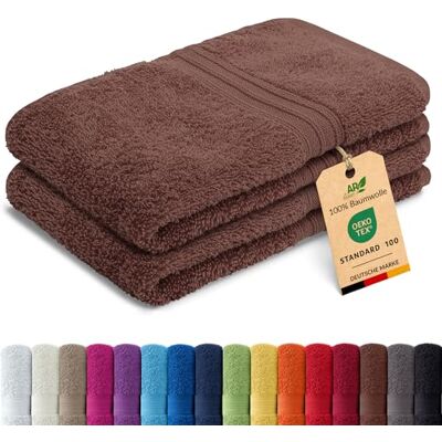 AR Line Arizona 2er Set Gästetuch 30x50 cm – 100% Baumwolle, 500 g/m², weich & saugstark, in Farbe: Schokobraun AR Line Arizona 2er Set Gästetuch 30x50 cm – 100% Baumwolle, 500 g/m², weich & saugstark, in Farbe: Schokobraun