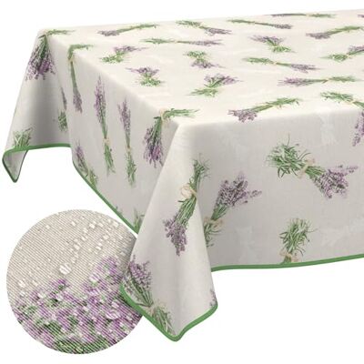 ANRO Tischdecke aus Stoff Textil abwaschbar Tischwäsche Tischtuch Baumwolle Polyester Lavendel Beige Rund 140cm In-/Outdoor Tischdecke ANRO Tischdecke aus Stoff Textil abwaschbar Tischwäsche Tischtuch Baumwolle Polyester Lavendel Beige Rund 140cm In-/Outdoor Tischdecke