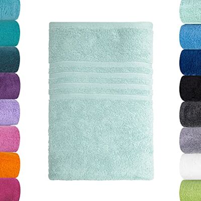 Lavea ® Badetuch 100x150 cm – Eisgrün 100% Baumwolle – Großes Duschtuch, saugstark, weich und hautfreundlich, Frottierserie Bali, waschbar und strapazierfähig Lavea ® Badetuch 100x150 cm – Eisgrün 100% Baumwolle – Großes Duschtuch, saugstark, weich und hautfreundlich, Frottierserie Bali, waschbar und strapazierfähig