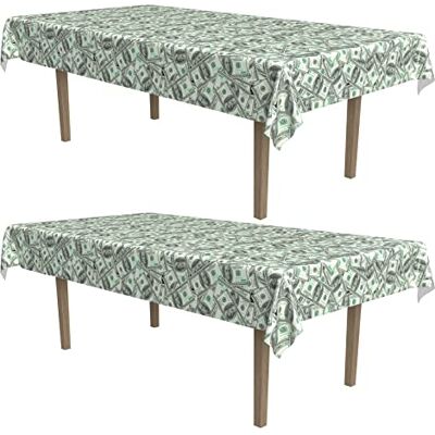 Beistle 2 Stück Kunststoff Rechteckige Big Bucks Dollar Bill Money Tischdecke für Game Night Casino Thema Party Dekorationen, 137,2 x 274,3 cm, Grün Beistle 2 Stück Kunststoff Rechteckige Big Bucks Dollar Bill Money Tischdecke für Game Night Casino Thema Party Dekorationen, 137,2 x 274,3 cm, Grün