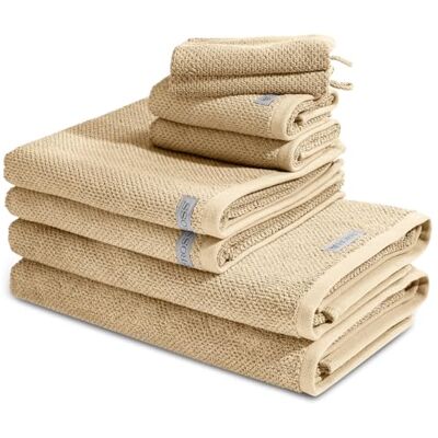 Ross 8 teiliges Frottier-Set Selection (2 X Wasch- 2 X Gäste- 2 X Dusch- 2 X Handtuch im Set) 540 g/m2 Baumwolle Frottee saugstark weich und flauschig Sand Ross 8 teiliges Frottier-Set Selection (2 X Wasch- 2 X Gäste- 2 X Dusch- 2 X Handtuch im Set) 540 g/m2 Baumwolle Frottee saugstark weich und flauschig Sand