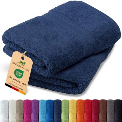 AR Line Arizona 2er Set Badetuch 100x150 cm – 100% Baumwolle, 500 g/m², weich & saugstark, in Farbe: Dunkelblau AR Line Arizona 2er Set Badetuch 100x150 cm – 100% Baumwolle, 500 g/m², weich & saugstark, in Farbe: Dunkelblau