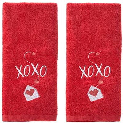 SKL Home von Saturday Knight Ltd. Valentinstag XOXO Handtuch-Set, Rot, 2 Stück SKL Home von Saturday Knight Ltd. Valentinstag XOXO Handtuch-Set, Rot, 2 Stück