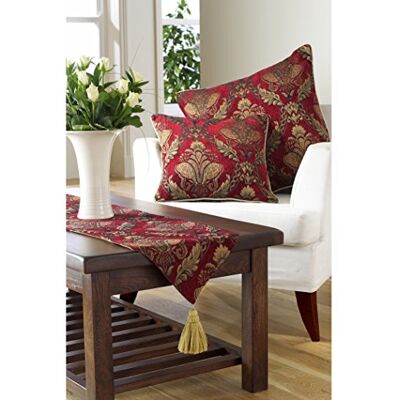 Paoletti Shiraz Bed Runner Jacquard-Damast-Polyester Läufer (Burgunderrot 33x230cm) Paoletti Shiraz Bed Runner Jacquard-Damast-Polyester Läufer (Burgunderrot 33x230cm)