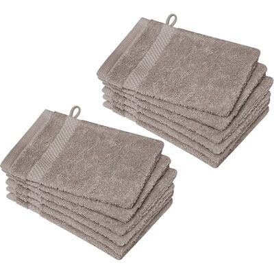 Dyckhoff Waschhandschuh Planet, 12er Set, 100% Baumwolle, Taupe 16x21cm, 450 g/m², Frottierserie, hochwertige Qualität, lebendige Farbe, perfekt für Zuhause Dyckhoff Waschhandschuh Planet, 12er Set, 100% Baumwolle, Taupe 16x21cm, 450 g/m², Frottierserie, hochwertige Qualität, lebendige Farbe, perfekt für Zuhause