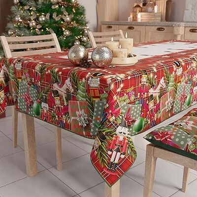 PETTI Artigiani Italiani Petti Weihnachtstischdecke Tischdecke 140 x 300 cm, rechteckig, schmutzabweisend & fleckenabweisend, Pflegeleichte Mikrofaser mit Motiv Spielzeugsoldaten, ideal für Advent & Weihnachten PETTI Artigiani Italiani Petti Weihnachtstischdecke Tischdecke 140 x 300 cm, rechteckig, schmutzabweisend & fleckenabweisend, Pflegeleichte Mikrofaser mit Motiv Spielzeugsoldaten, ideal für Advent & Weihnachten
