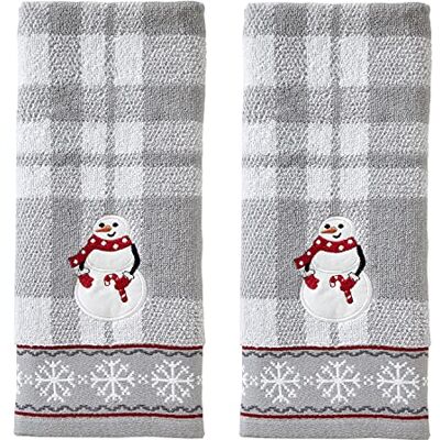 SKL Home Handtuch-Set für Weihnachten/Winter Whistler Schneemann für Bad/Küche/Bar & Geschenk, 40,6 x 66 cm, Grau, 2 Stück SKL Home Handtuch-Set für Weihnachten/Winter Whistler Schneemann für Bad/Küche/Bar & Geschenk, 40,6 x 66 cm, Grau, 2 Stück