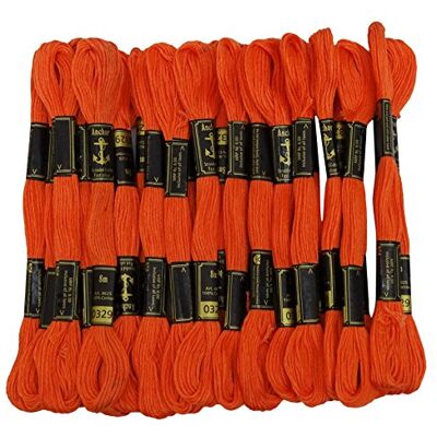 ANCHOR Hand Cross Stitch Stranded Baumwolle Stickgarn Floss Packung mit 25 Skeins-orange ANCHOR Hand Cross Stitch Stranded Baumwolle Stickgarn Floss Packung mit 25 Skeins-orange