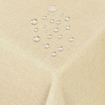 MODERNO Tischdecke Stoff Damast Leinen-Optik Jacquard mit Fleckschutz oval 160x220 cm Beige MODERNO Tischdecke Stoff Damast Leinen-Optik Jacquard mit Fleckschutz oval 160x220 cm Beige