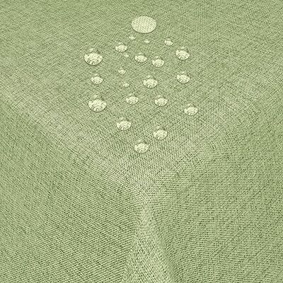 MODERNO Tischdecke Stoff Damast Leinen-Optik Jacquard mit Fleckschutz oval 160x280 cm Lind-Grün MODERNO Tischdecke Stoff Damast Leinen-Optik Jacquard mit Fleckschutz oval 160x280 cm Lind-Grün