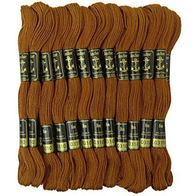 ANCHOR Stranded Cotton Hand Stickgarn Floss Packung mit 25 Skeins-Brown ANCHOR Stranded Cotton Hand Stickgarn Floss Packung mit 25 Skeins-Brown
