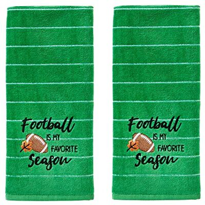 SKL Home Handtuch Fall Football is My Favorite Season, 2-teiliges Set für Bad/Küche/Bar und Geschenk, Grün SKL Home Handtuch Fall Football is My Favorite Season, 2-teiliges Set für Bad/Küche/Bar und Geschenk, Grün