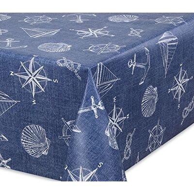 BEAUTEX Premium Wachstuch Tischdecke für Garten und Küche, abwischbar, glatt Jeans Anker, Größe wählbar (180 x 140 cm) BEAUTEX Premium Wachstuch Tischdecke für Garten und Küche, abwischbar, glatt Jeans Anker, Größe wählbar (180 x 140 cm)