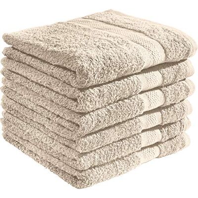 REDBEST Handtuchset, Frottierset 6er-Pack Chicago beige Größe 50x100 cm saugstark, strapazierfähig, ideal für Reisen, Sport (weitere Farben) REDBEST Handtuchset, Frottierset 6er-Pack Chicago beige Größe 50x100 cm saugstark, strapazierfähig, ideal für Reisen, Sport (weitere Farben)