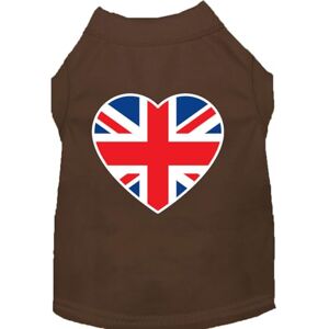 Mirage Pet Products Mirage Hunde-Shirt, britische Flagge, Herz-Design, Siebdruck, Größe S, Braun Mirage Pet Products Mirage Hunde-Shirt, britische Flagge, Herz-Design, Siebdruck, Größe S, Braun