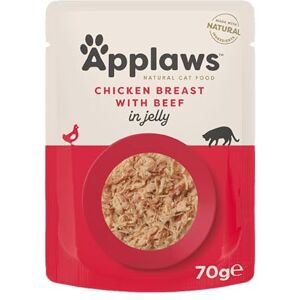 Applaws Natural Cat Food, Chicken with Beef in Jelly Pouch, 70 g (Pack of 16) Applaws Natural Cat Food, Chicken with Beef in Jelly Pouch, 70 g (Pack of 16)