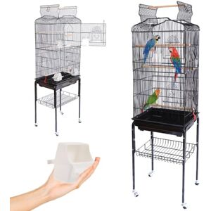 BAKAJI Vogelnistkäfig Schwarz mit Dach - Vogelkäfig BAKAJI Vogelnistkäfig Schwarz mit Dach - Vogelkäfig