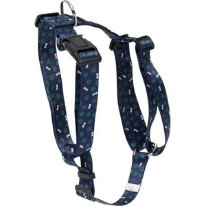 Totto Großes Hundegeschirr, Modell Figgo, Größe L, Hundegeschirr, H-Typ-Design, verstellbar, reduziert Druck auf Luftrösche, bequem und einfach anzubringen, leicht, mit blauem und grünem Knochenmuster Totto Großes Hundegeschirr, Modell Figgo, Größe L, Hundegeschirr, H-Typ-Design, verstellbar, reduziert Druck auf Luftrösche, bequem und einfach anzubringen, leicht, mit blauem und grünem Knochenmuster