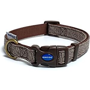Ancol Country Hundehalsband mit Fischgrätenmuster, verstellbar, brauner Nylonboden mit Schnappverschluss, langlebig, bequem, Welpenhalsband, Größe S 20–30 cm Ancol Country Hundehalsband mit Fischgrätenmuster, verstellbar, brauner Nylonboden mit Schnappverschluss, langlebig, bequem, Welpenhalsband, Größe S 20–30 cm