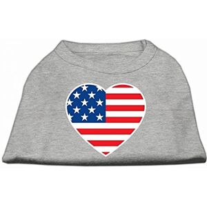 Mirage Pet Products Mirage Hemd mit amerikanischer Flagge, Herz-Siebdruck, Größe XL, Grau Mirage Pet Products Mirage Hemd mit amerikanischer Flagge, Herz-Siebdruck, Größe XL, Grau