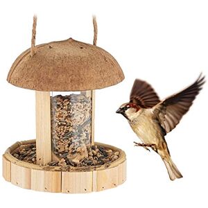 Relaxdays Vogelfutterspender Holz, zum Aufhängen, Vogelhaus für Balkon & Garten, handgefertigt, HxD: 17 x 14,5 cm, Natur Relaxdays Vogelfutterspender Holz, zum Aufhängen, Vogelhaus für Balkon & Garten, handgefertigt, HxD: 17 x 14,5 cm, Natur