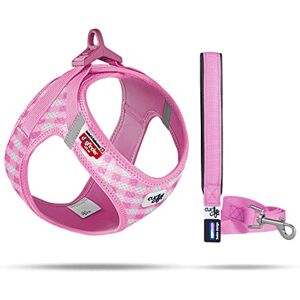 Curli Vest Harness Clasp Air-Mesh Pink-Caro S & Leash M Curli Vest Harness Clasp Air-Mesh Pink-Caro S & Leash M
