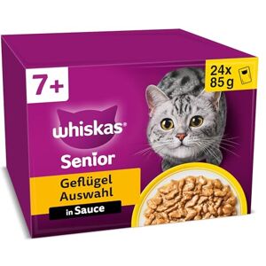 Whiskas Senior-Katzenfutter in Sauce Multipack 7+ Geflügel Auswahl 2 x 24 x 85 g Whiskas Senior-Katzenfutter in Sauce Multipack 7+ Geflügel Auswahl 2 x 24 x 85 g