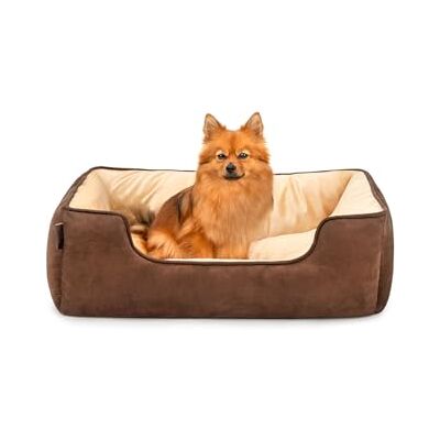 lionto Hundebett 2-in-1 in Wildlederoptik, 80 x 60 cm, Braun/Beige Wendbares, robustes Haustierbett mit komfortablem Einstieg für Hunde & Katzen aus pflegeleichten Materialien lionto Hundebett 2-in-1 in Wildlederoptik, 80 x 60 cm, Braun/Beige Wendbares, robustes Haustierbett mit komfortablem Einstieg für Hunde & Katzen aus pflegeleichten Materialien