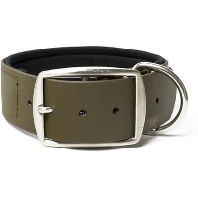 Mystique ® Biothane Halsband Deluxe Neopren 38mm rostfrei Khaki 30-38cm Mystique ® Biothane Halsband Deluxe Neopren 38mm rostfrei Khaki 30-38cm