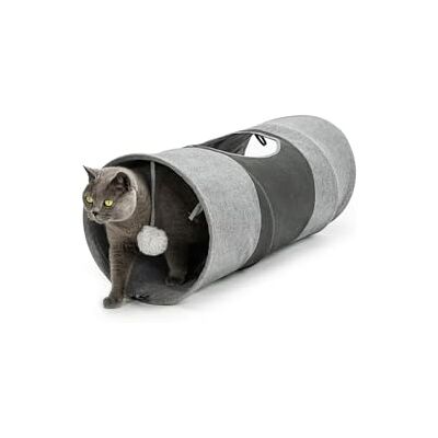 lionto Katzentunnel mit Spielball, Faltbar & Erweiterbar, 30 x 70 cm Spieltunnel aus pflegeleichtem Faux-Linen-Material für Katzen, Robustes Katzenspielzeug mit Plüschball, 30 cm Durchmesser lionto Katzentunnel mit Spielball, Faltbar & Erweiterbar, 30 x 70 cm Spieltunnel aus pflegeleichtem Faux-Linen-Material für Katzen, Robustes Katzenspielzeug mit Plüschball, 30 cm Durchmesser