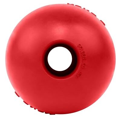 KONG Ball mit Loch, Naturkautschuk, Apportierspielzeug, rot, für große Strapazierfähiger Apportierball aus Naturkautschuk mit einem Loch, ideal für Training und interaktives Spielen mit Ihrem KONG Ball mit Loch, Naturkautschuk, Apportierspielzeug, rot, für große Strapazierfähiger Apportierball aus Naturkautschuk mit einem Loch, ideal für Training und interaktives Spielen mit Ihrem