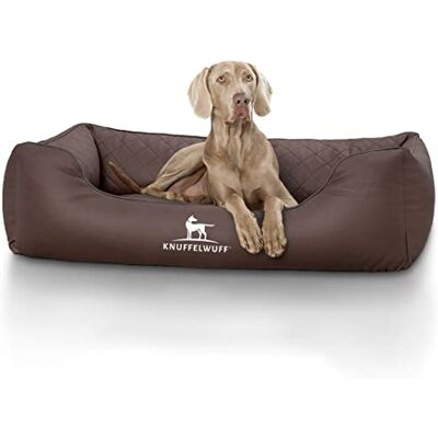 Knuffelwuff Hundebett Kunstleder Hundekorb Hundesofa Hundekissen Hundekörbchen waschbar Milan, XL 105 x 75cm, braun Knuffelwuff Hundebett Kunstleder Hundekorb Hundesofa Hundekissen Hundekörbchen waschbar Milan, XL 105 x 75cm, braun
