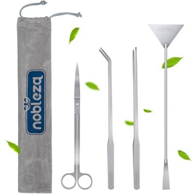 Nobleza 4 Stück Aquarium Aquascaping Set, Edelstahl Aquarium Werkzeug Pflegeset Pinzetten Schere Spatel Werkzeug Fisch Starter Kits Aquarienpflanzenkies Reinigen Nobleza 4 Stück Aquarium Aquascaping Set, Edelstahl Aquarium Werkzeug Pflegeset Pinzetten Schere Spatel Werkzeug Fisch Starter Kits Aquarienpflanzenkies Reinigen