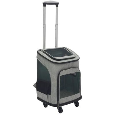 Beaudreaul Katzen Transportboxen mit Rädern, Faltbarer Haustier Träger, Tragfähigkeit 9kg Katze 7,5 kg Hund, Rechteckig Tiertransportbox, für Reisen, Wanderungen, Spaziergänge usw (Grau) Beaudreaul Katzen Transportboxen mit Rädern, Faltbarer Haustier Träger, Tragfähigkeit 9kg Katze 7,5 kg Hund, Rechteckig Tiertransportbox, für Reisen, Wanderungen, Spaziergänge usw (Grau)
