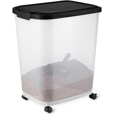 Amazon Tierfutterbehälter für, 15.8 kg,Transparent und Schwarz Amazon Tierfutterbehälter für, 15.8 kg,Transparent und Schwarz