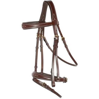 HORZE Pferde Trense Sion, englisches Reithalfter, Trensenzaum und Zügel, Braun, F HORZE Pferde Trense Sion, englisches Reithalfter, Trensenzaum und Zügel, Braun, F