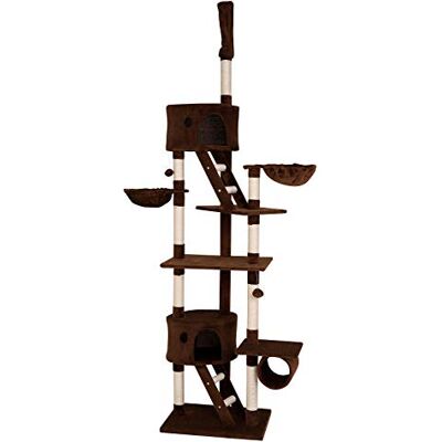 lionto XXL Kratzbaum für Katzen, Deckenhoch, Höhe 230-250 cm, Braun Großer Katzenbaum mit Liegemulden, Höhlen, Leitern, Spielbällen, Tunnel & viel Sisal Spielen, Ausruhen & Krallenpflege lionto XXL Kratzbaum für Katzen, Deckenhoch, Höhe 230-250 cm, Braun Großer Katzenbaum mit Liegemulden, Höhlen, Leitern, Spielbällen, Tunnel & viel Sisal Spielen, Ausruhen & Krallenpflege