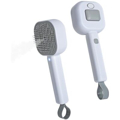 Cozary Katzenbürste mit Dampf,4 in 1 Dampfbürste Katze mit Auslöseknopf,Katzen Bürste mit Spray & Katzenpilz-Lampe für Massage,Pflege,Haarentfernung,für Langhaar und Kurzhaar Katzen, Hunde, Kaninchen Cozary Katzenbürste mit Dampf,4 in 1 Dampfbürste Katze mit Auslöseknopf,Katzen Bürste mit Spray & Katzenpilz-Lampe für Massage,Pflege,Haarentfernung,für Langhaar und Kurzhaar Katzen, Hunde, Kaninchen