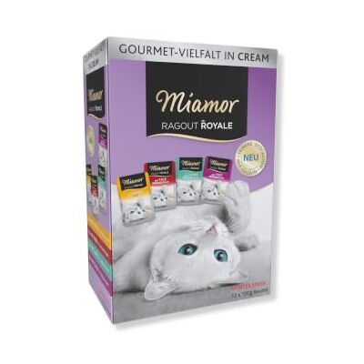 Miamor Ragout Royale in Cream Multibox Nassfutter für ausgewachsene Katzen mit Ragout-Stückchen in Cream. Alleinfutter in Frischebeutel ohne Soja, Farb- und Konservierungsstoffe 5x12x100g Miamor Ragout Royale in Cream Multibox Nassfutter für ausgewachsene Katzen mit Ragout-Stückchen in Cream. Alleinfutter in Frischebeutel ohne Soja, Farb- und Konservierungsstoffe 5x12x100g