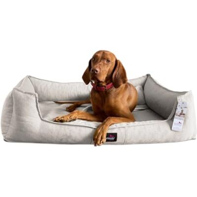 tierlando ® Scarlett orthopädisches Hundebett inklusive Matratzenschoner, aus meliertem Möbelstoff in modernem Design, Größe: 90x75 cm Farbe: 05 Creme tierlando ® Scarlett orthopädisches Hundebett inklusive Matratzenschoner, aus meliertem Möbelstoff in modernem Design, Größe: 90x75 cm Farbe: 05 Creme